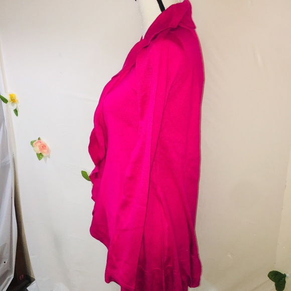 ‼️🔥NWT TRACY NEGOSHIAN Fuschia Silk Cardigan🔥‼️ - Picture 7 of 8
